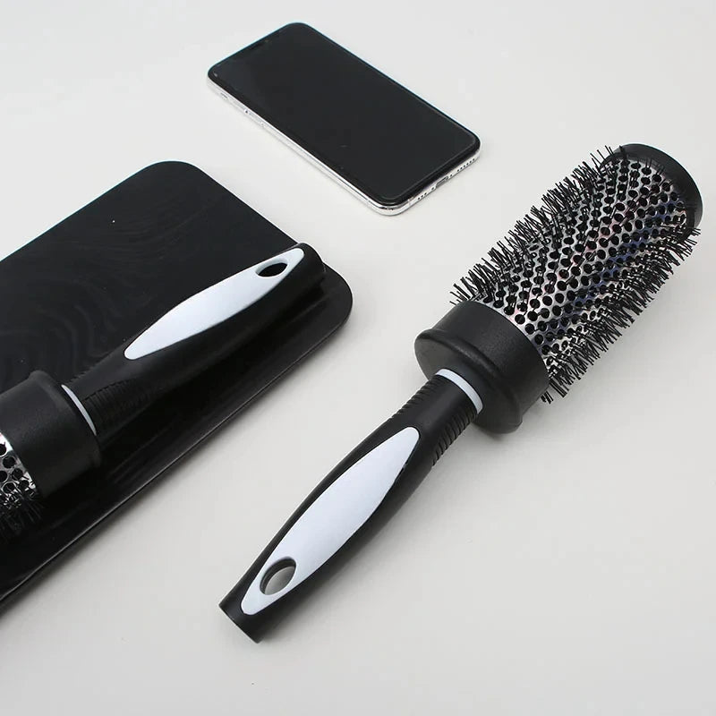 Escova de Cabelo Profissional para Modelagem - Nylon Corpo de Alumínio Térmico - Escova Cilíndrica para Cabelos Cacheados