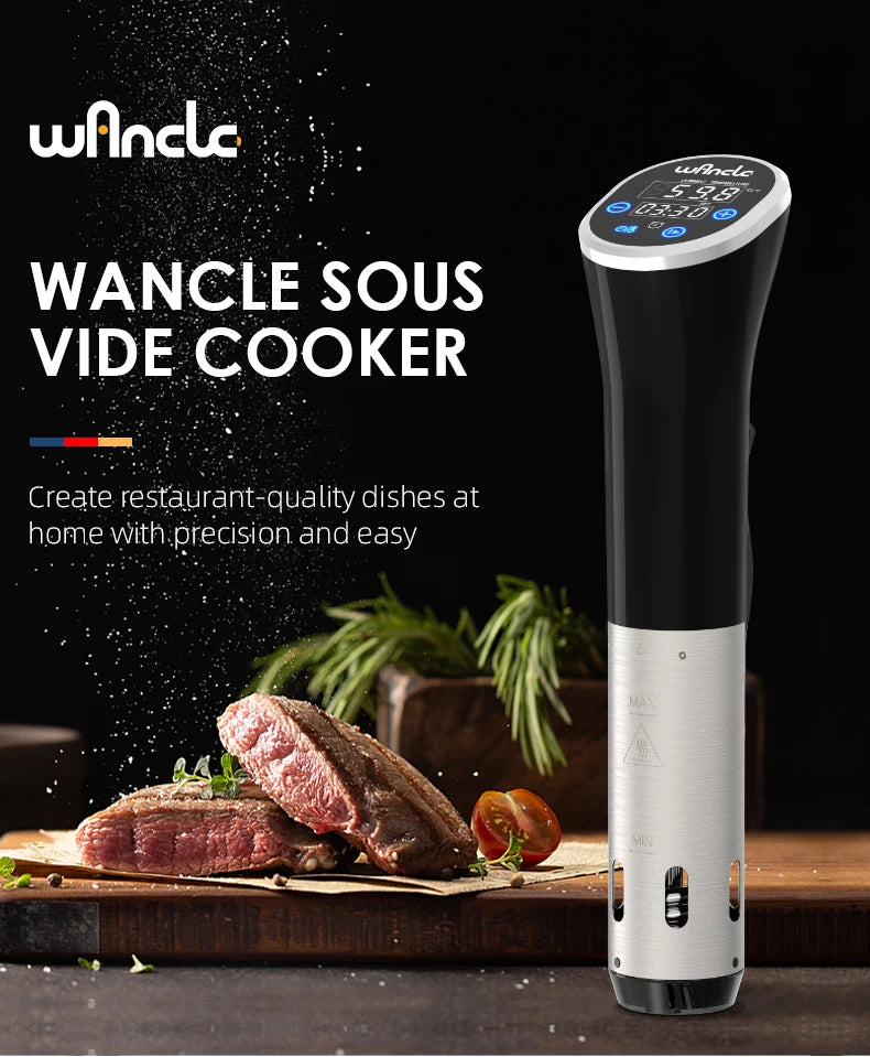 Circulador de Imersão Sous Vide Wancle 1100W com Tela Touchscreen - Cozimento Preciso Nível Profissional