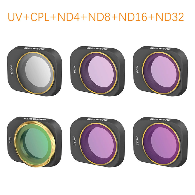 Filtros de Lente Sunnylife para Drone DJI Mini 3 PRO - Filtros ND CPL 4/8/16/32/64 - Filtro de Gimbal Drones