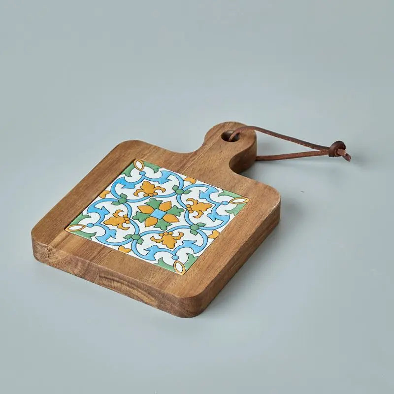 Porta Copos Descanso de Mesa Retrô Artesanal em Madeira - Para Restaurante Festas Sala de Jantar