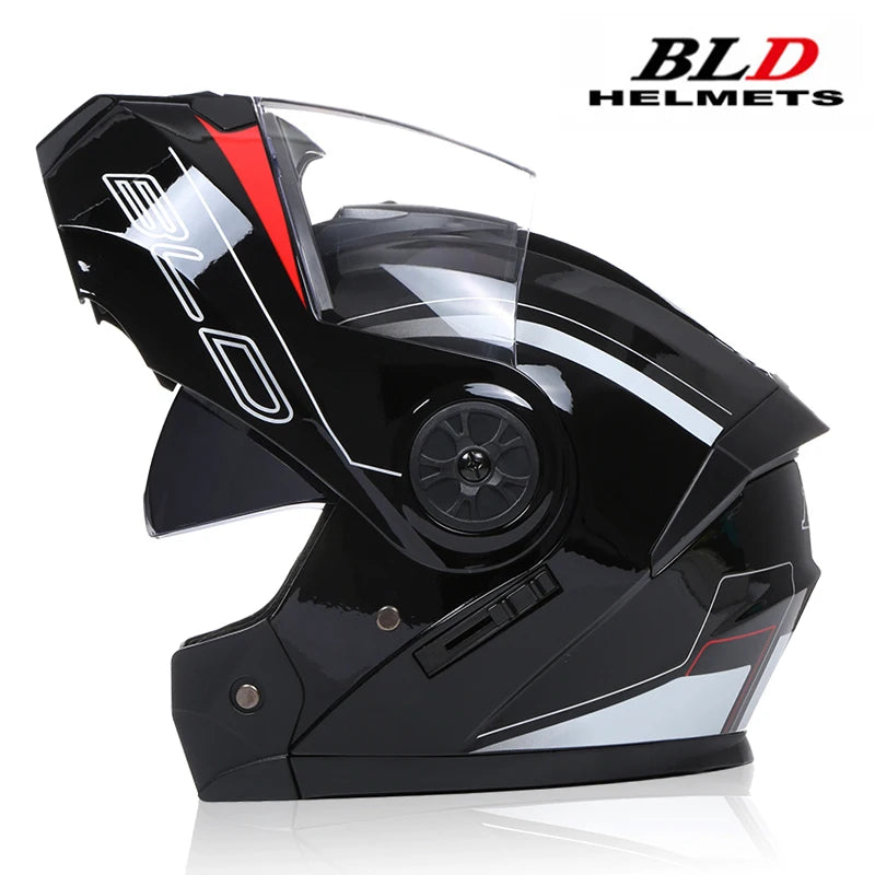 Capacete Moto Completo Visor Lentes Duplas Modular - Capacete BLD PRO para Motoqueiros Motocross TrackDay