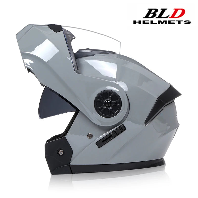 Capacete Moto Completo Visor Lentes Duplas Modular - Capacete BLD PRO para Motoqueiros Motocross TrackDay