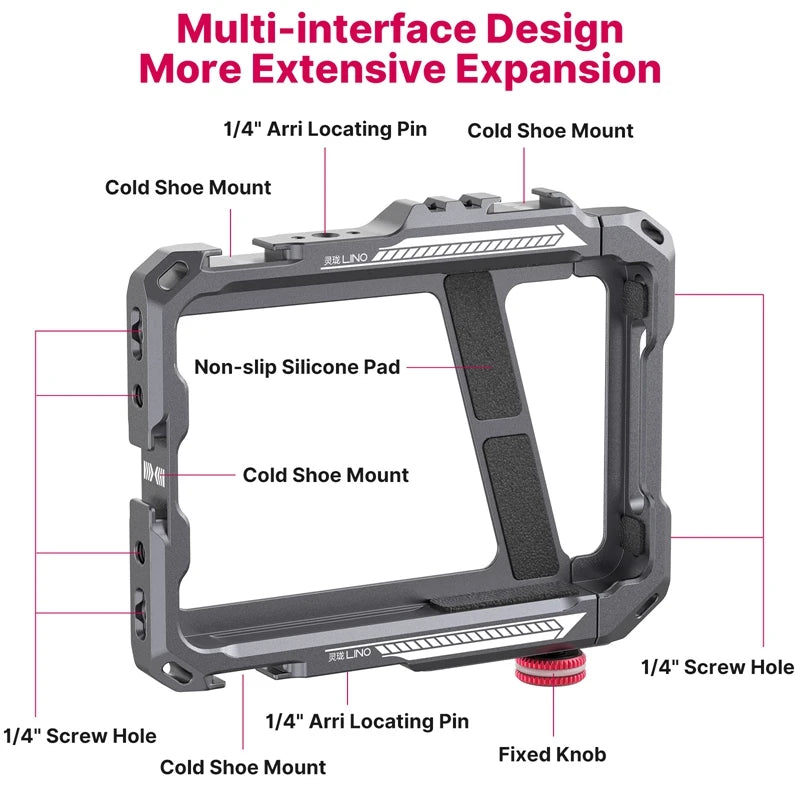 Case Gaiola Ulanzi Lino para Gravação em Smartphone Celular – Case Protetora com Suporte Lateral