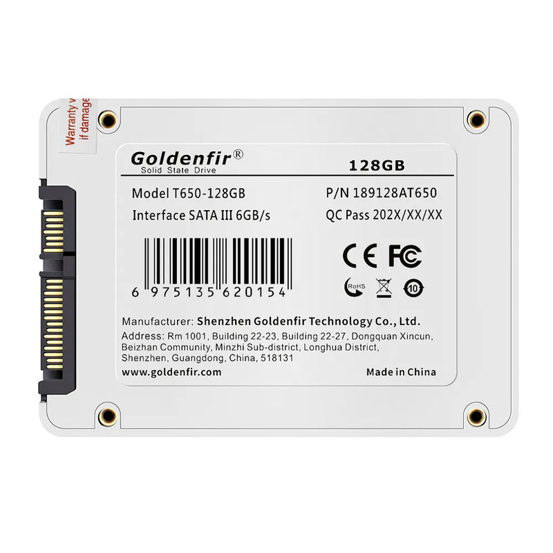 Memória SSD Goldenfir Sata 3 - de 960GB 500GB 250GB - Disco de Estado Sólido