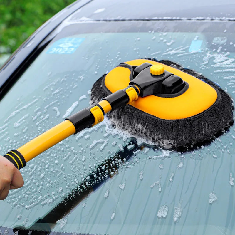 Mop de Limpeza com Cabo Expansível - Feltro Anti Riscos para Lavagem de Carro Veículos Janelas Vidros