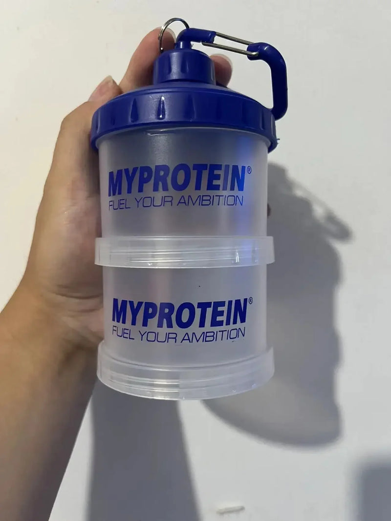 Porta Suplementos em Pó Cápsula Proteína com 3 Divisórias - Bico Fino para Despejar