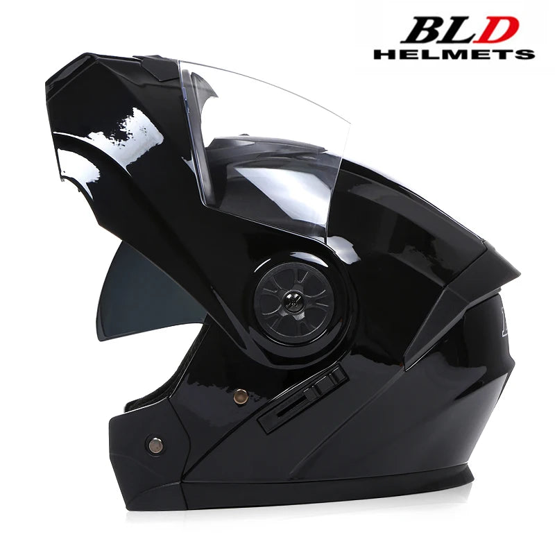 Capacete Moto Completo Visor Lentes Duplas Modular - Capacete BLD PRO para Motoqueiros Motocross TrackDay