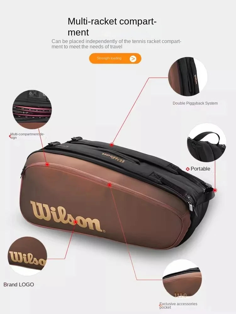 Bolsa Mochila de Tênis Wilson Super Tour PRO Staff V14 – Mochila Grande para Raquetes com Compartimento para Calçados