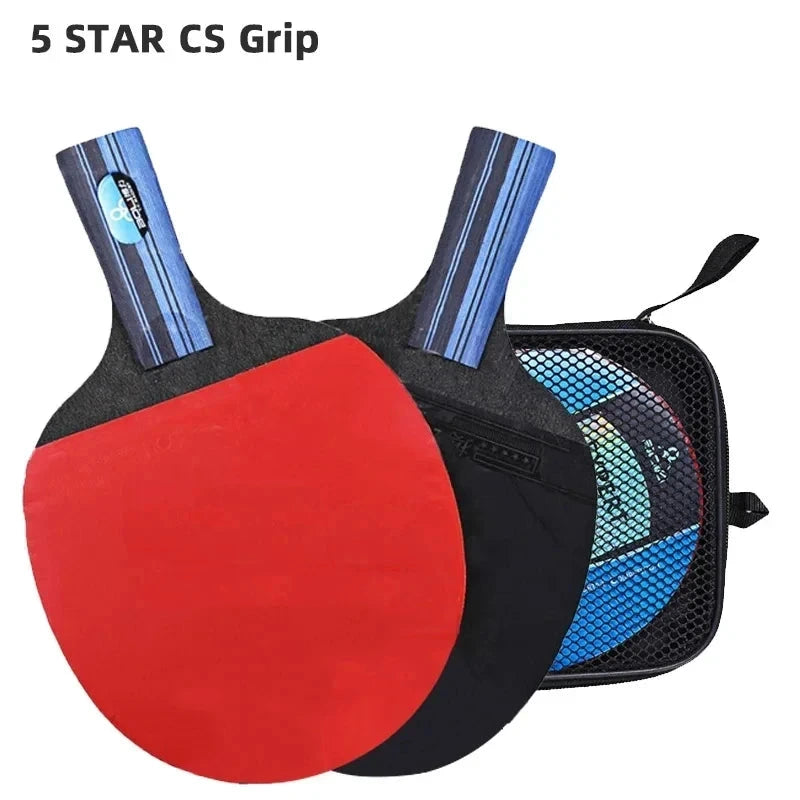 Conjunto Raquetes de Tênis de Mesa Profissional RAOVTE 5/6 Estrelas - Raquetes de Ping Pong com Borracha Pimples-in Lâmina Premium