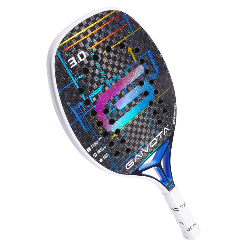 Raquete Beach Tennis Gaivota Versão 3.0 em Fibra de Carbono 12K - com Estojo Protetor