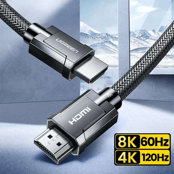 Cabo HDMI 2.1 Alta Resolução de Imagem 8K UGREEN - Suporte Dolby Vision Certificado de Alta Velocidade Ultra HD - para TV PS5 PC Projetor