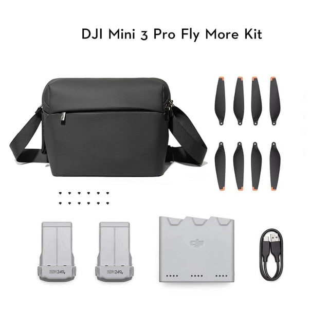 Kit Fly More Plus para DJI Mini 3 Pro - Inclui 2 Baterias Inteligentes, Hélices, Carregador de 2 vias, Bolsa de ombro