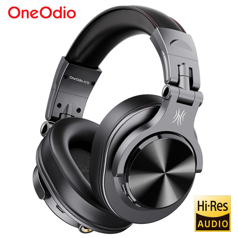 Fones de Ouvido Bluetooth Oneodio Fusion A70 - Áudio de Alta Resolução e Bateria de 72H - Headset Sem Fio Profissional para Estúdio, DJ e Games