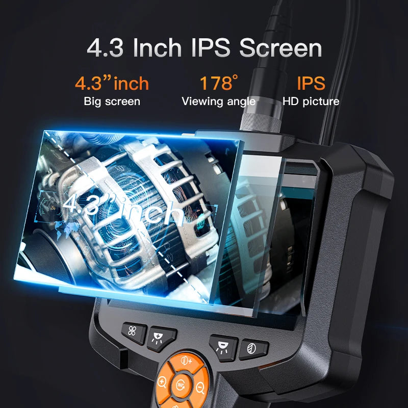 Câmera Endoscópio Industrial com Tela HD 4.3 Polegadas INSKAM – Câmera de Inspeção à Prova d'Água IP67 1080P com Lente de 8mm