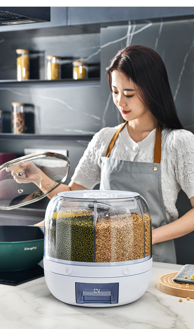 Dispensador para Alimentos Grande Giratório - Dispenser para Grãos Armazenamento Hermético Impermeável e Antimofo
