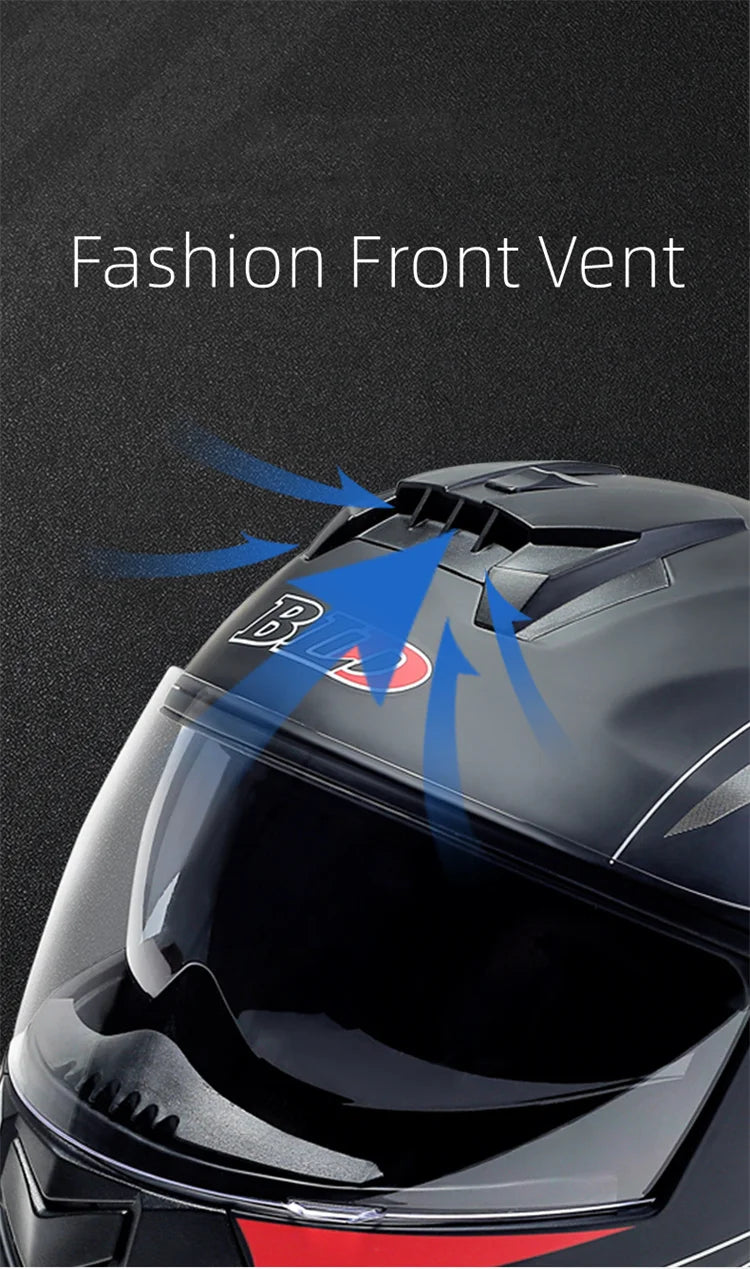 Capacete Moto Completo Visor Lentes Duplas Modular - Capacete BLD PRO para Motoqueiros Motocross TrackDay