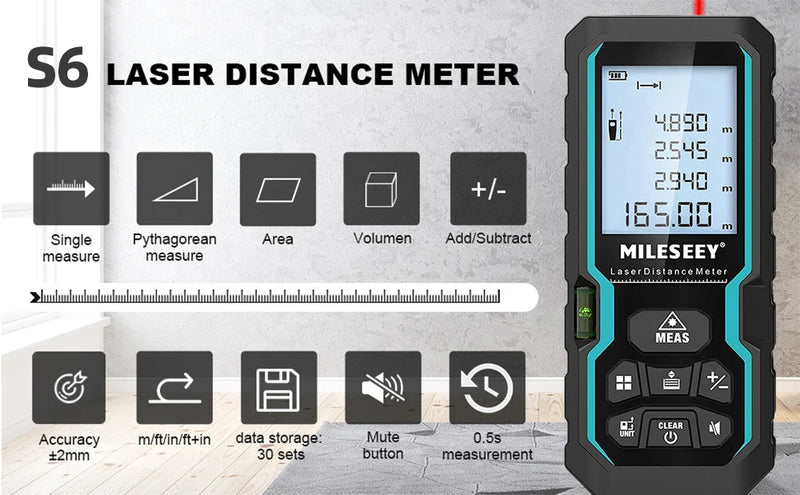 Trena a Laser MILESEEY S6 Digital