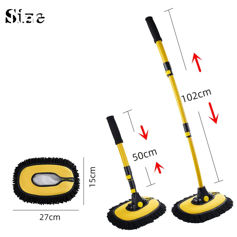 Mop de Limpeza com Cabo Expansível - Feltro Anti Riscos para Lavagem de Carro Veículos Janelas Vidros