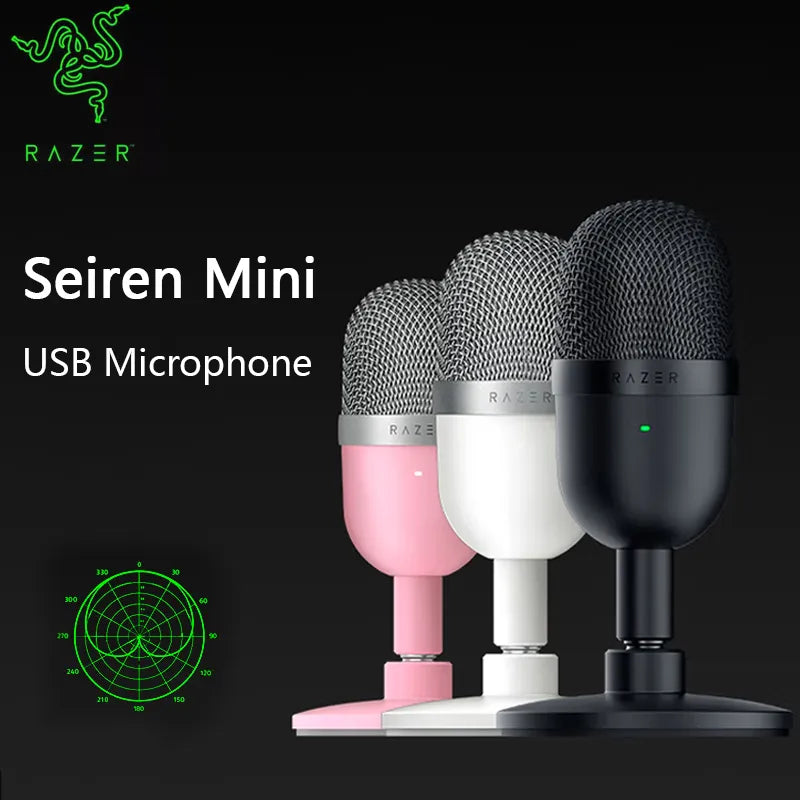 Microfone Condensador Razer Seiren Mini - USB Profissional Captura Super Cardioide Preciso