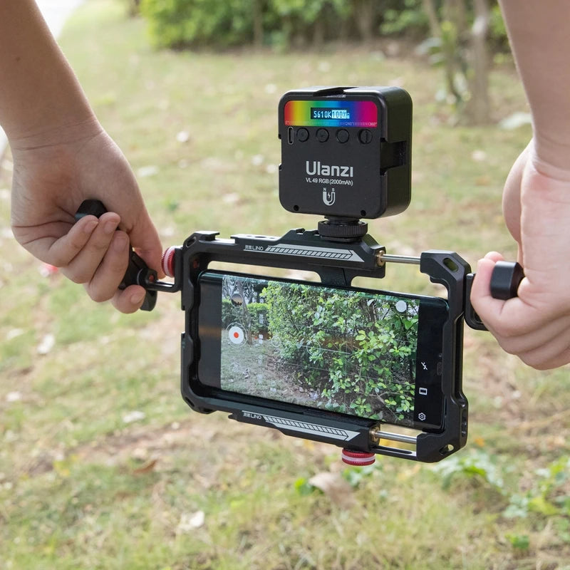 Case Gaiola Ulanzi Lino para Gravação em Smartphone Celular – Case Protetora com Suporte Lateral