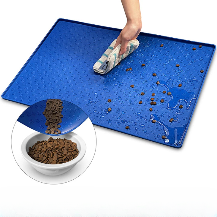 Tapete de Alimentação para Pet em Silicone - Base Antiderrapante para Tigela de Ração de Cachorro Gato