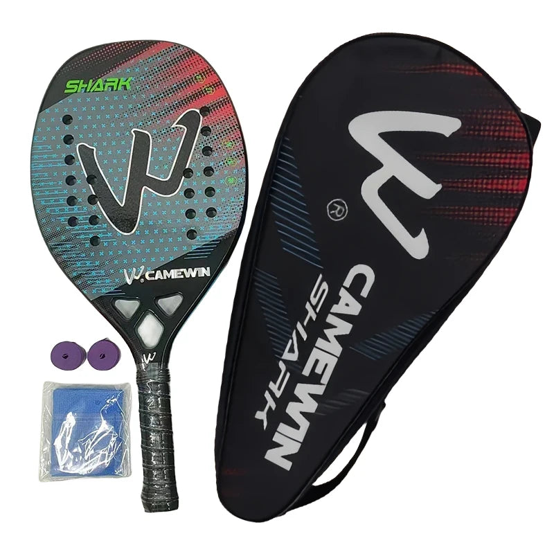Raquete Beach Tennis WCamewin em Carbono 3K 2024 - Fibra de Carbono Premium Superfície Rugosa