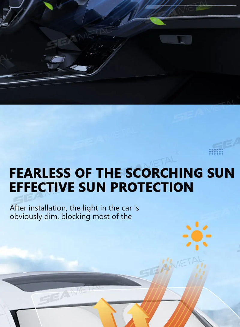 Protetor Solar Para-Brisa Refletivo SEAMETAL Dobrável - Bloqueio de Raios UV Janela Frontal para Veículos Carros