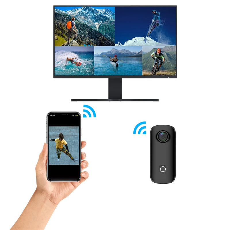 Câmera de Ação 4k SJCAM C100 Plus – com Wifi Câmera Esportiva à Prova D'Água Estabilização EIS