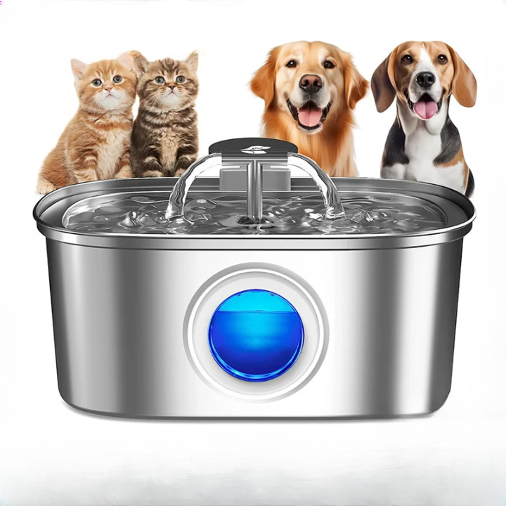 Fonte de Água Automática para Cães Gatos Newpet em Inox - Bebedouro para Gatos e Cães, Dispensador de Água para Pets