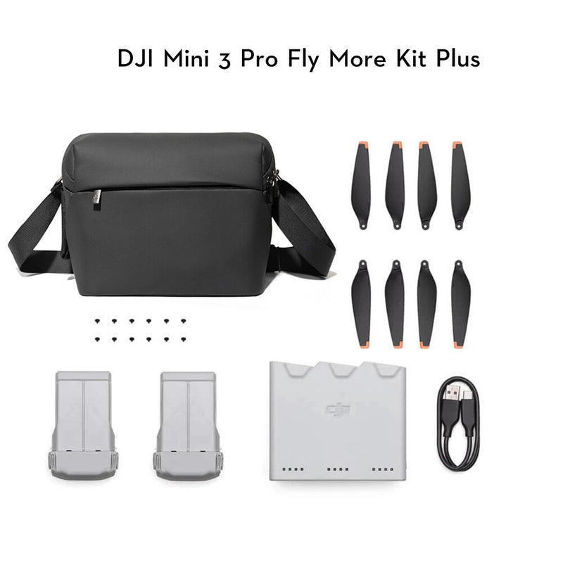 Kit Fly More Plus para DJI Mini 3 Pro - Inclui 2 Baterias Inteligentes, Hélices, Carregador de 2 vias, Bolsa de ombro