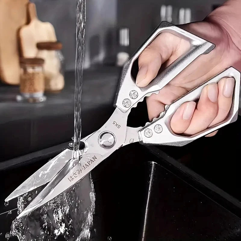 Tesoura de Cozinha Reforçada Aço Inox - Multiuso Preparo de Alimentos e Uso Doméstico