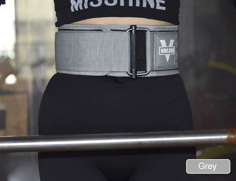 Cinto de Levantamento de Peso VALEO Profissional - Velcro Ajustável Suporte Lombar Duplo - para Treino de Força Musculação Crossfit