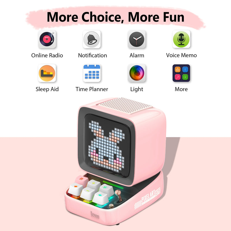 Mini Tela Pixel Divoom Ditoo PRO - com Alto falante Bluetooth, Relógio Despertador e Display LED Personalizável