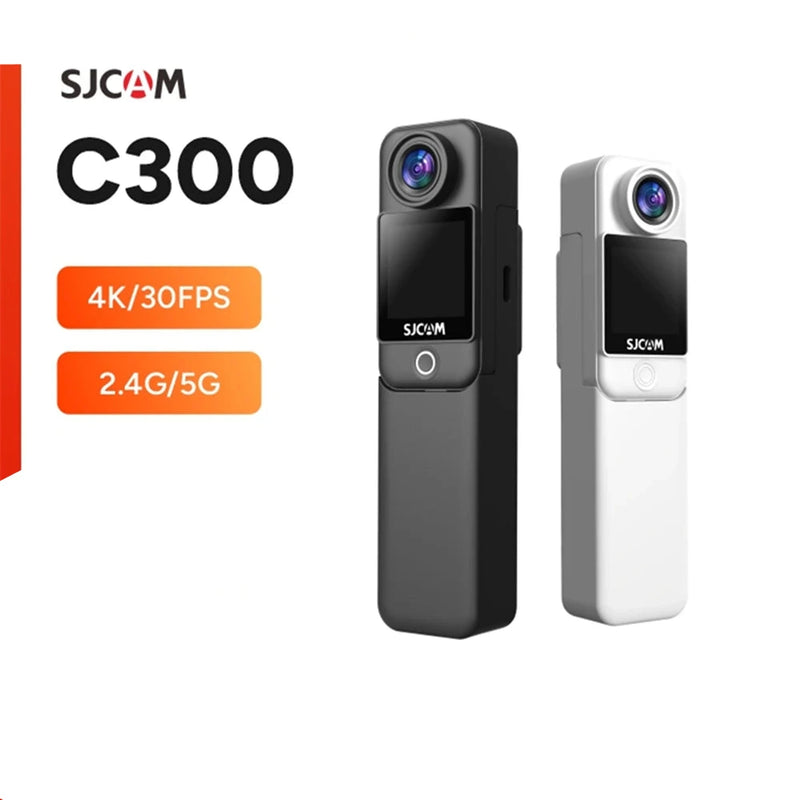 Câmera de Ação SJCAM C300 Pocket 4K FHD – Bateria Longa Duração, À Prova D'Água, WiFi 5G
