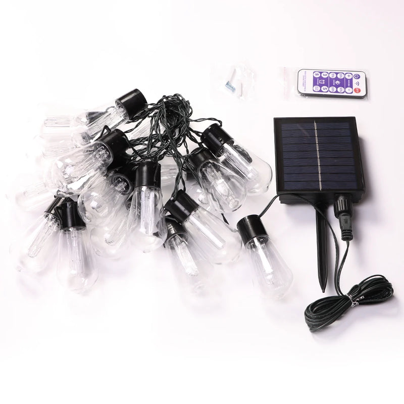 Cordão Luz de Fada LED Solar - Alto Brilho à Prova de Quebra e Água - Luzes Decorativas para Área Externa