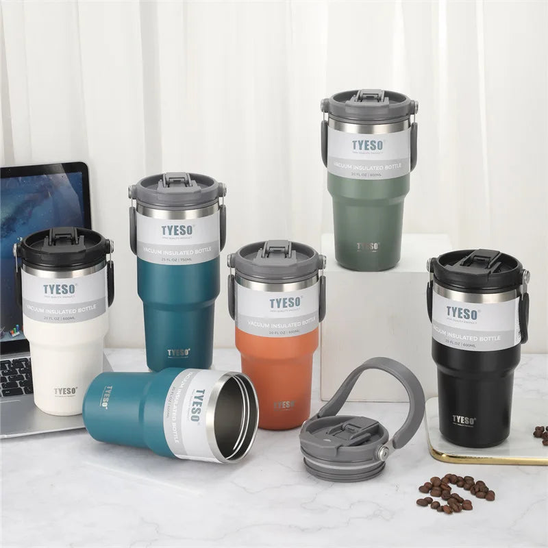 Copo Garrafa Térmica Tumbler Tyeso 1200ml com Alça - de Aço Inox com Isolamento Térmico a Vácuo