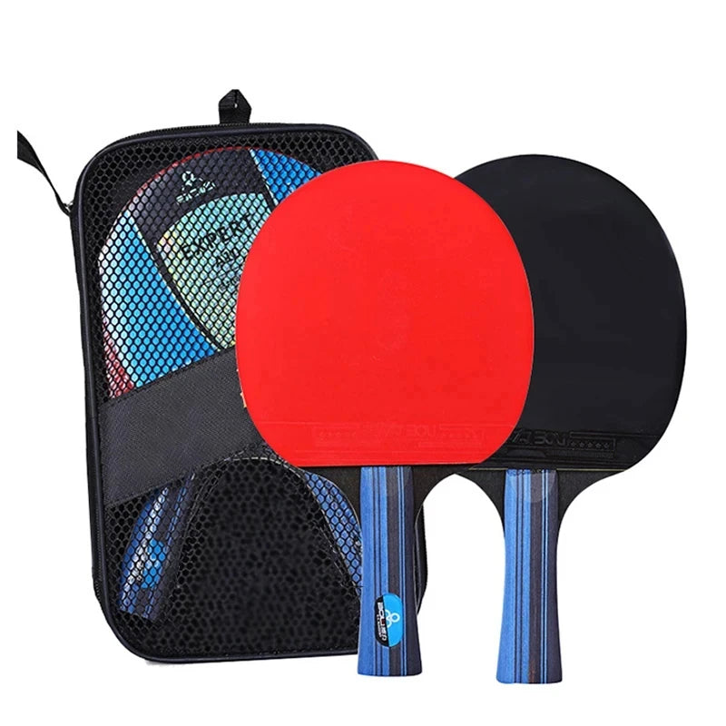 Conjunto Raquetes de Tênis de Mesa Profissional RAOVTE 5/6 Estrelas - Raquetes de Ping Pong com Borracha Pimples-in Lâmina Premium