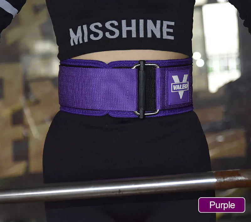 Cinto de Levantamento de Peso VALEO Profissional - Velcro Ajustável Suporte Lombar Duplo - para Treino de Força Musculação Crossfit