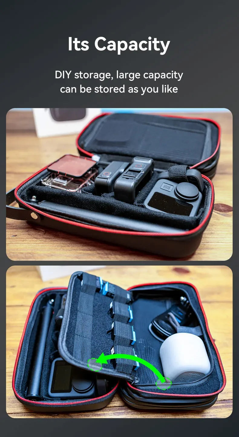 Bolsa Anti Impacto Impermeável TELESIN - para Câmeras de Ação GoPro Insta360 Osmo Action Lentes Acessórios Baterias