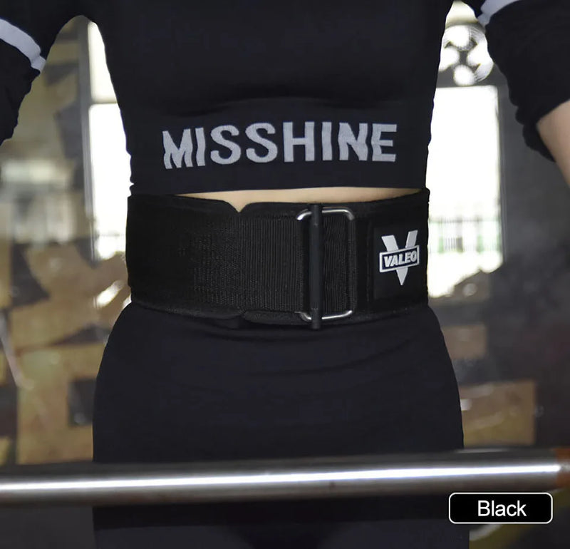 Cinto de Levantamento de Peso VALEO Profissional - Velcro Ajustável Suporte Lombar Duplo - para Treino de Força Musculação Crossfit