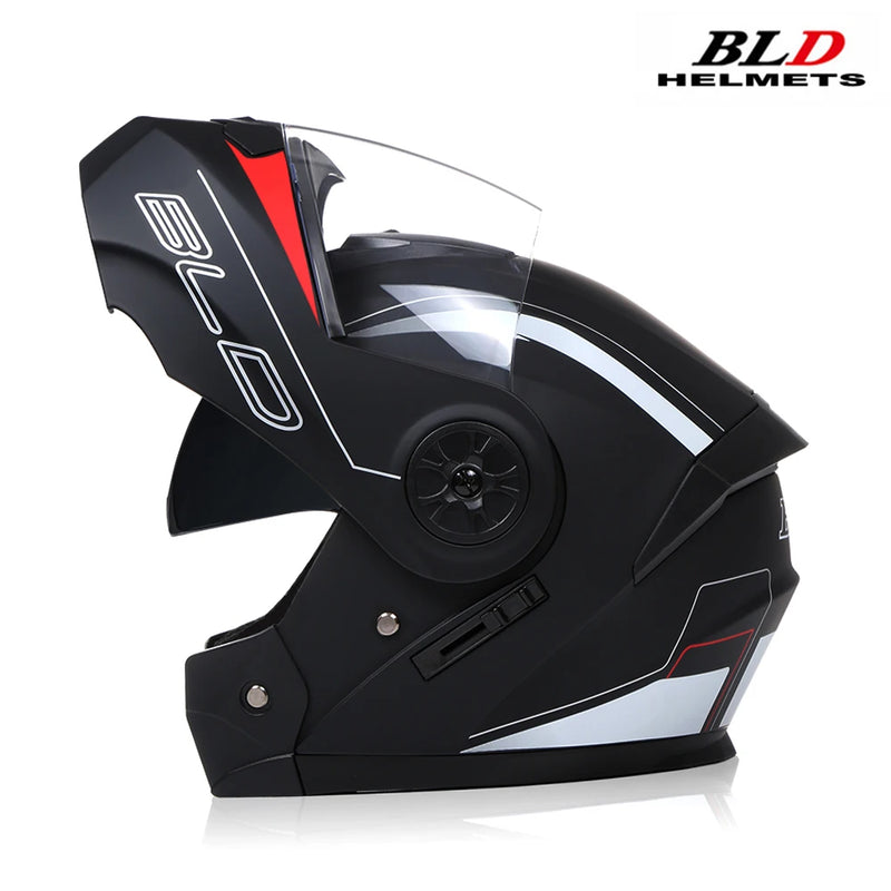 Capacete Moto Completo Visor Lentes Duplas Modular - Capacete BLD PRO para Motoqueiros Motocross TrackDay
