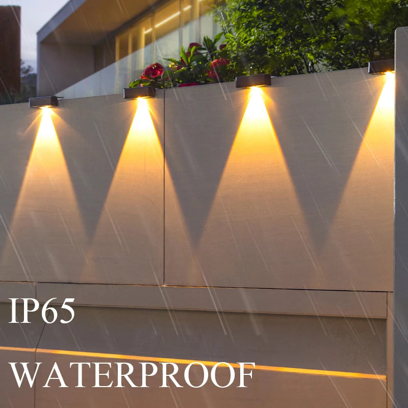 Luminária Parede Área Externa LED Solar LumiFOCUS – à Prova d'Água Iluminação Decorativa para Jardim Varanda Muro Garagem