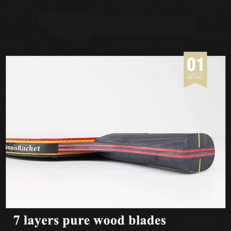 Conjunto Raquetes de Tênis de Mesa Profissional RAOVTE 5/6 Estrelas - Raquetes de Ping Pong com Borracha Pimples-in Lâmina Premium