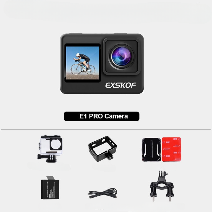 Câmera de Ação Kit SJ4000 AIR 4K WiFi - 60FPS, Zoom de 4x - à Prova d'Água 30 metros - para Esportes, Capacete, Viagens