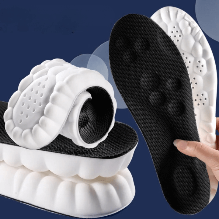 Palmilhas Macias 4D em Látex Esportivo - Amortecimento para Calçados Oferecem Suporte ao Arco do Pé