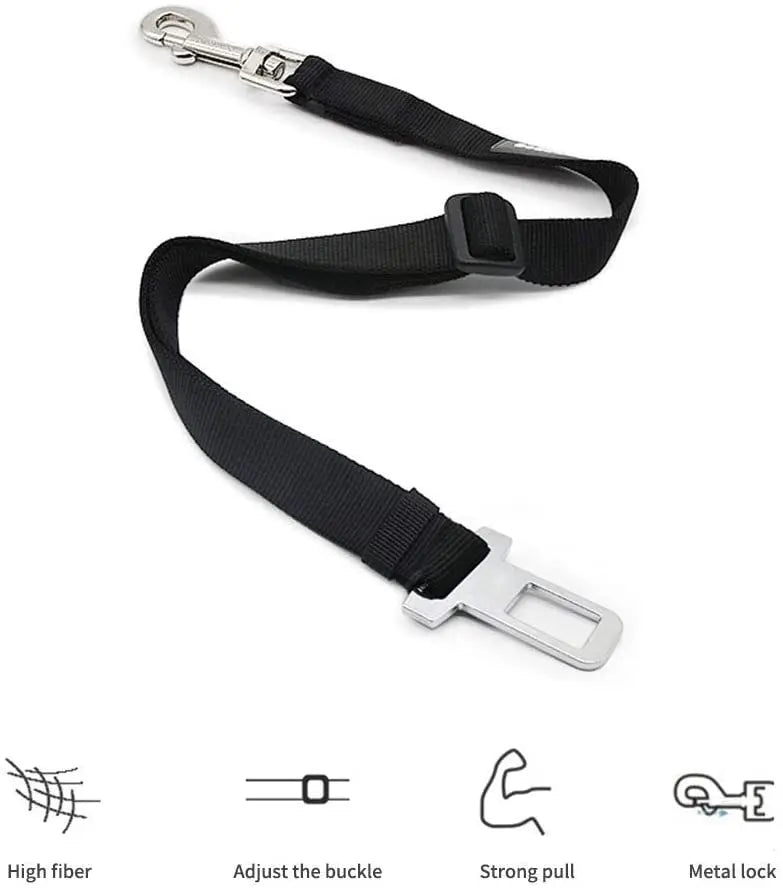 Cinto de Segurança Premium Pet para Gato Cachorro - Cinto de Carro para Animais, Coleira de Tração com Clipe de Segurança