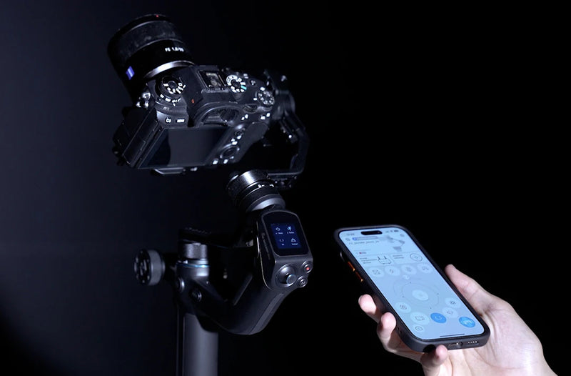 Gimbal Profissional SCORP Mini 2 FeiyuTech - Estabilizador 3 Eixos para Câmeras DSRL Câmeras de Ação e Smartphones - com Rastreamento IA