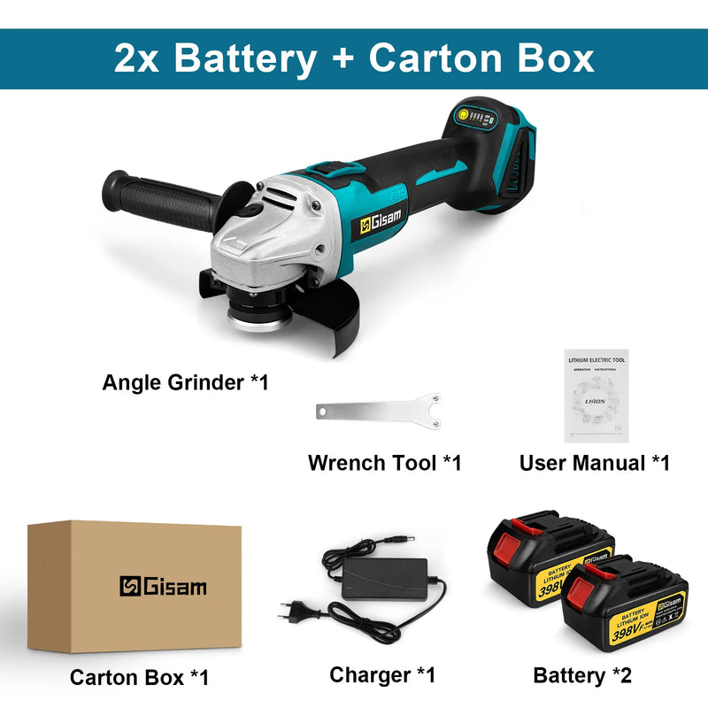 Esmerilhadeira Angular Sem Fio GISAM M14 125mm – Máquina de Polimento e Corte - Compatível com Bateria Makita 18V