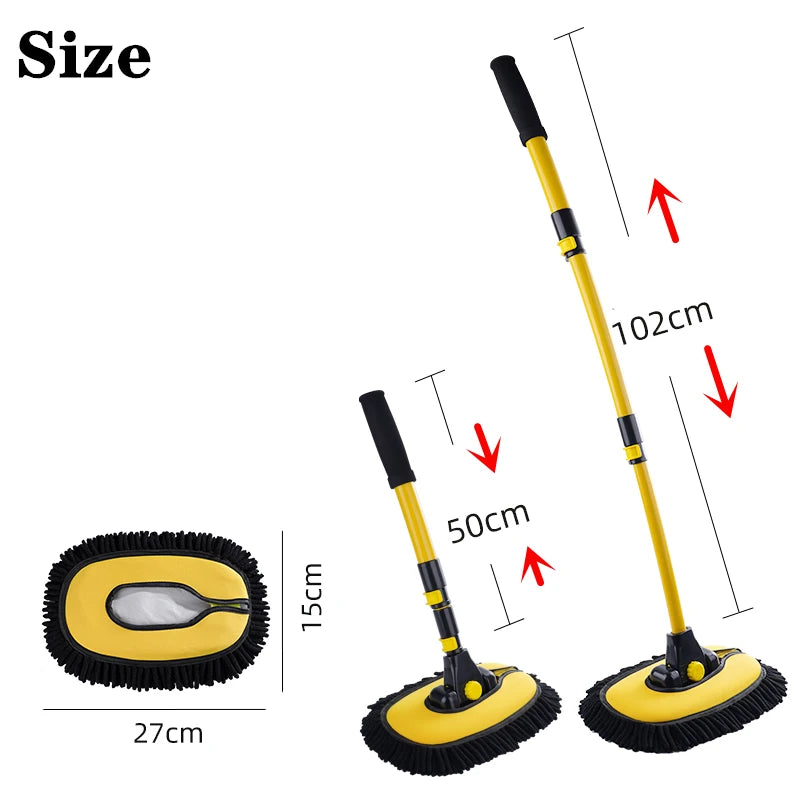 Mop de Limpeza com Cabo Expansível - Feltro Anti Riscos para Lavagem de Carro Veículos Janelas Vidros