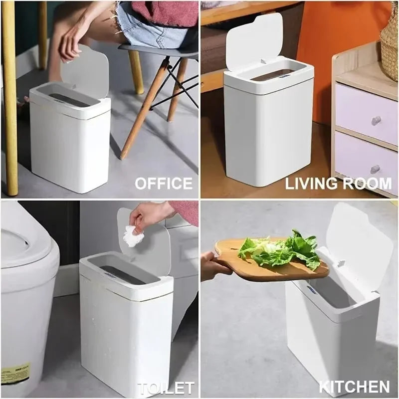 Lixeira Automática 15 Litros com Sensor Inteligente – para Banheiro Escritório Quarto Cozinha